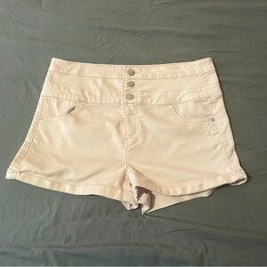 Tinseltown High Waisted Button Fly
Rolled Hem Shorts in Baby Pink